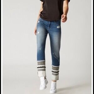 BLANKNYC‎ High Rise Tapered Miss Molly Straight Leg Blue Jeans Womens 25